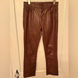 Mother high waisted Rail Skimp Faux Vegan Leather Pant size 28